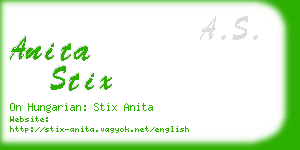 anita stix business card